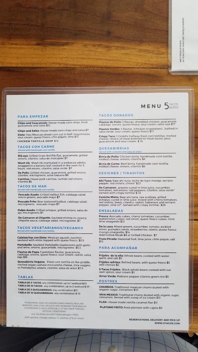 Menu 5 Tacos And Beers Berkeley-10