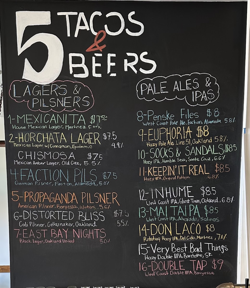 Menu 5 Tacos And Beers Berkeley-4