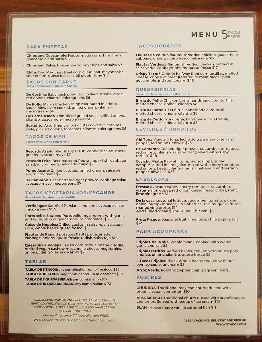 Menu 5 Tacos And Beers Berkeley-5
