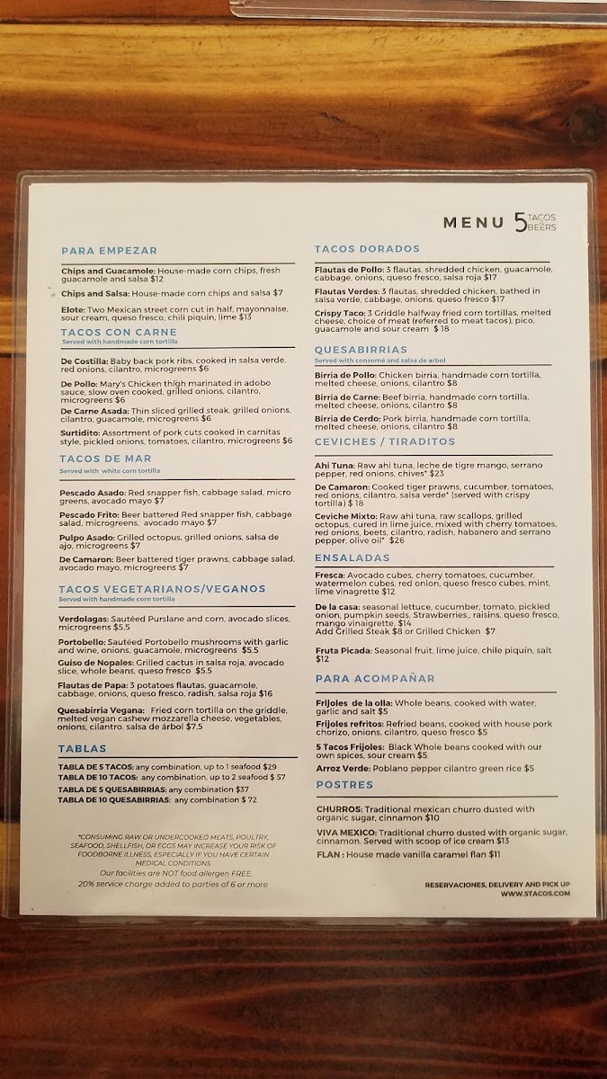 Menu 5 Tacos And Beers Berkeley-8