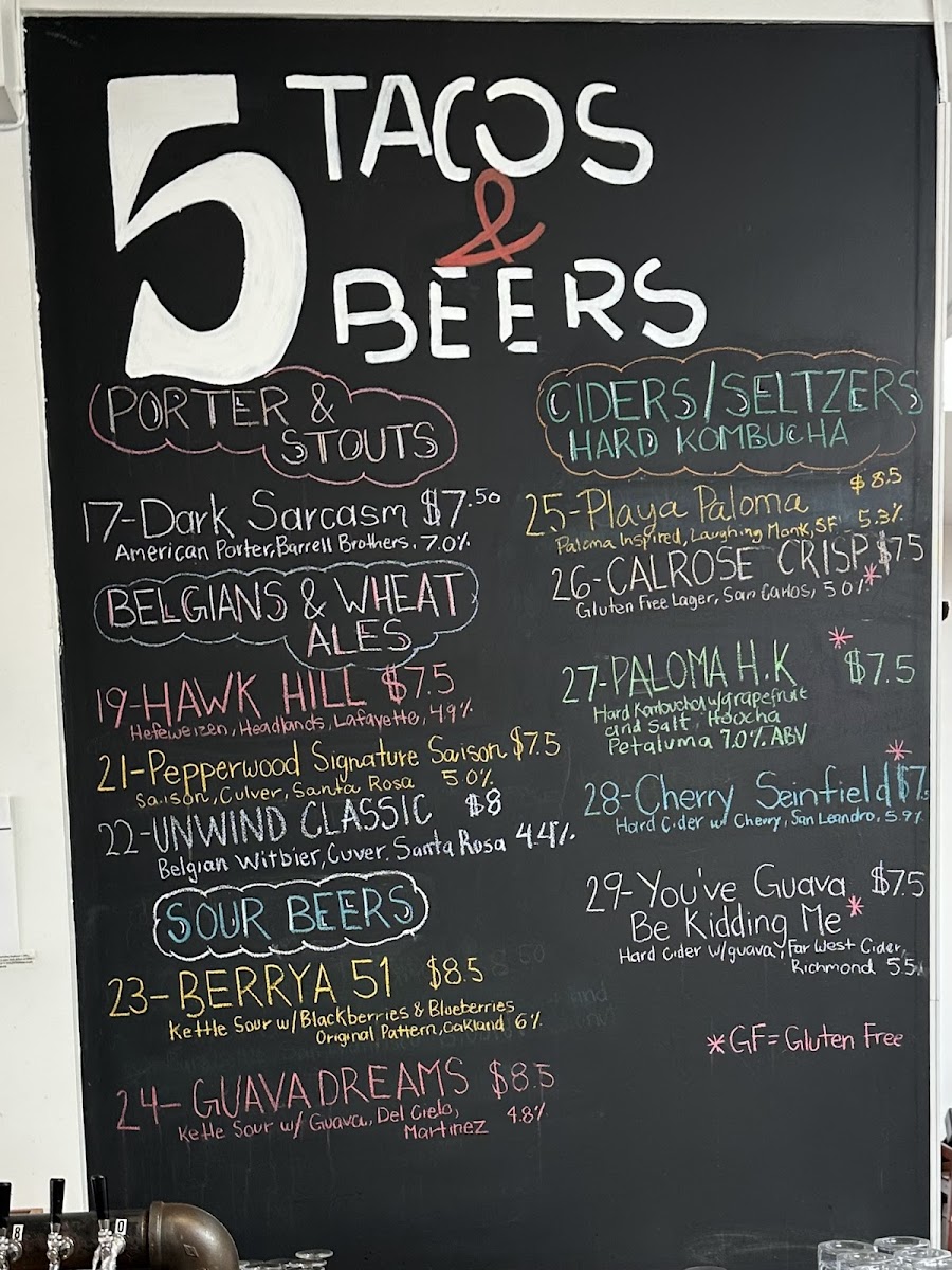 Menu 5 Tacos And Beers Berkeley-9